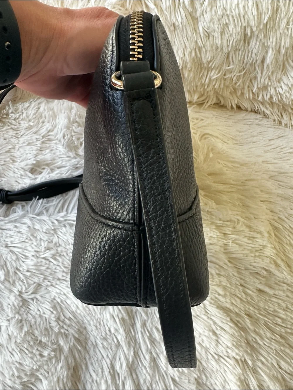 Kate Spade Southport Avenue Hanna Black Pebbled Leather Crossbody Shoulder Bag